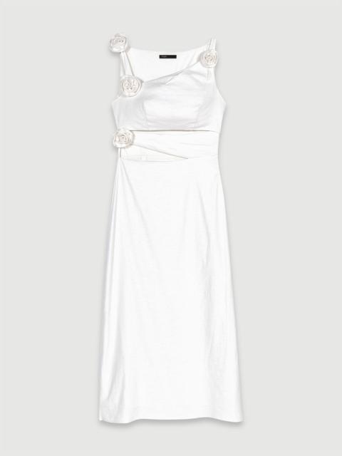 Openwork linen maxi dress