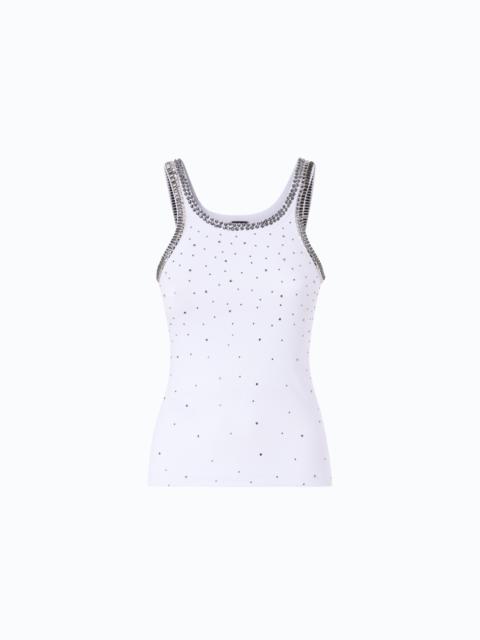 PINKO RIBBED TOP WITH BEJEWELLED EMBELLISHMENT