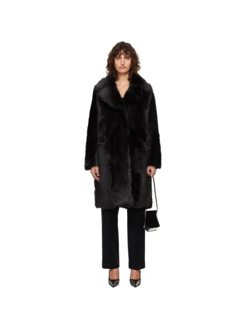NOUR HAMMOUR Brown Evita Shearling Coat