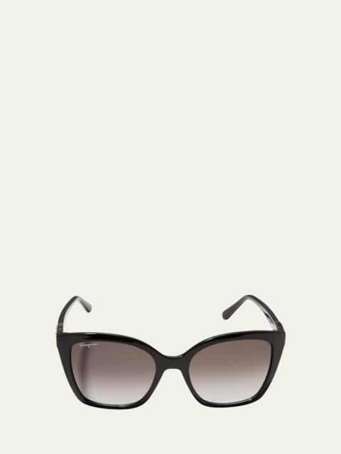 FERRAGAMO Gancini Square Injection Plastic Sunglasses