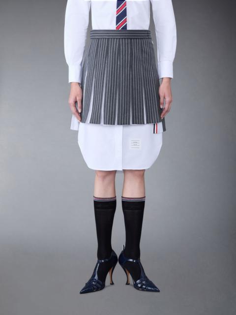 Pinstripe Suiting Pleated Mini Skirt