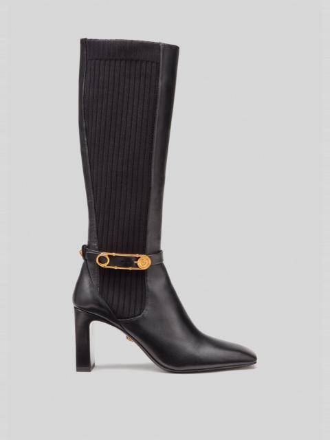 VERSACE Safety Pin Leather Boots