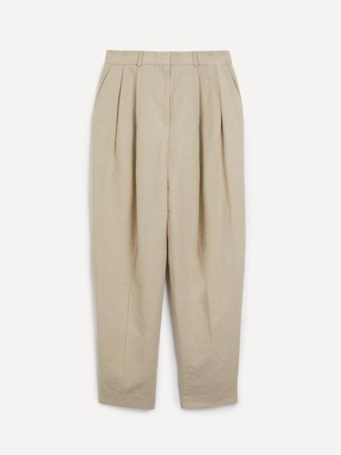 TOTEME Double-Pleated Linen Tailored Trousers