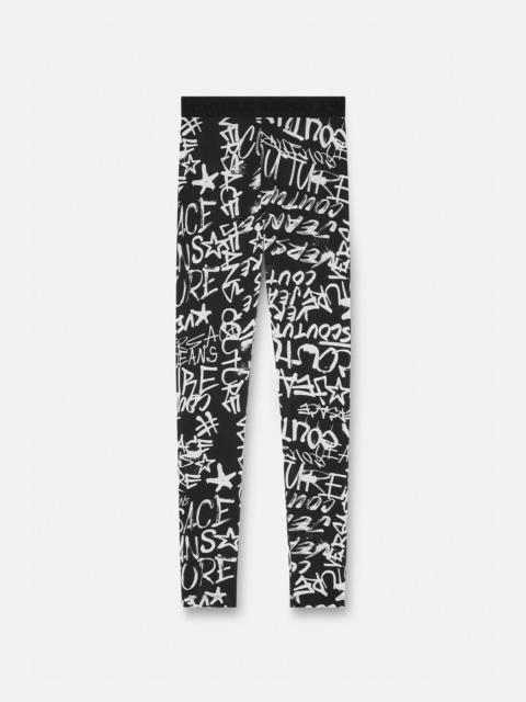 VERSACE JEANS COUTURE Black Sketch Couture Leggings
