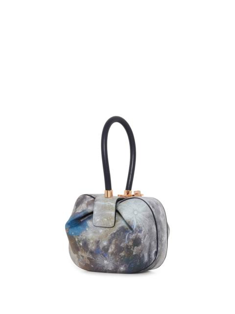 GABRIELA HEARST Demi Moon Bag in Painted Dark Navy Textured Leather