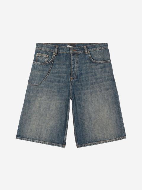 The Kooples DENIM SHORTS WITH BLUE CHAIN