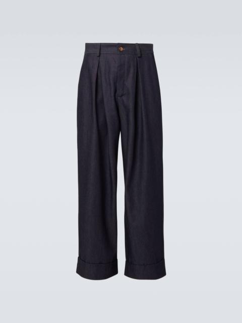 KING & TUCKFIELD Roll Cuff high-rise denim wide-leg pants