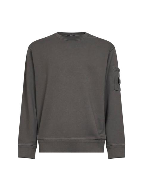 Grey diagonal cotton fleece Lens crewneck sweatshirt