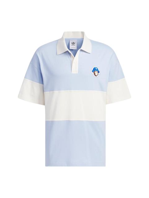 adidas adidas originals x Monkey Kingdom Short Sleeve Polo Shirt 'Blue White' IP1801
