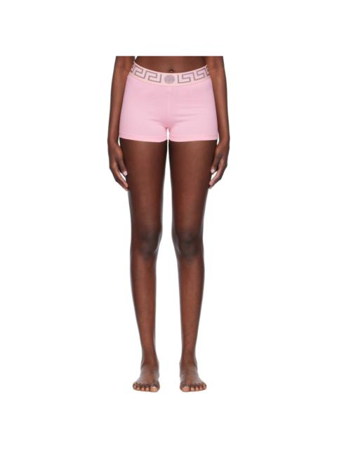 VERSACE Pink Greca Border Boy Shorts