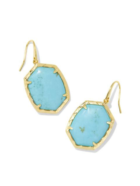 KENDRA SCOTT Daphne Gold Drop Earrings in Variegated Turquoise Magnesite