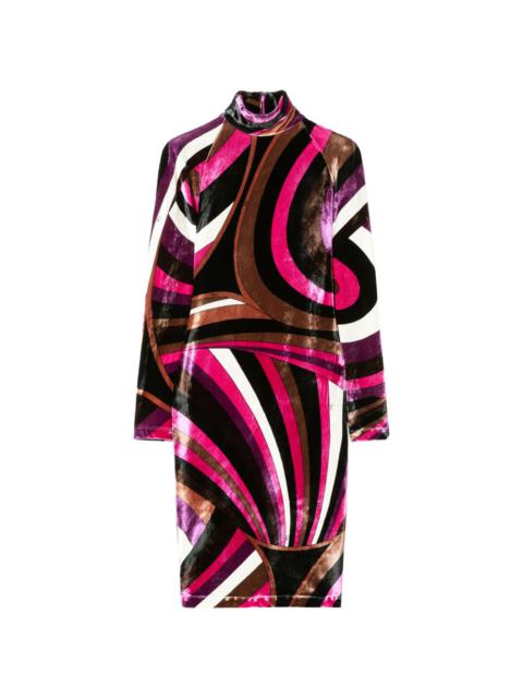 PUCCI Iride-print velvet mini dress