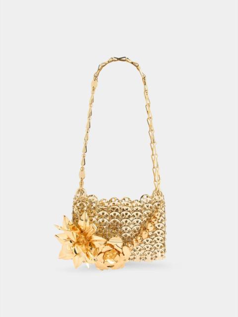 rabanne 1969 NANO GOLD BAG WITH METAL TON ON TON FLOWER DETAIL