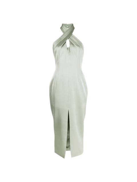 RASARIO slit-detail halterneck dress