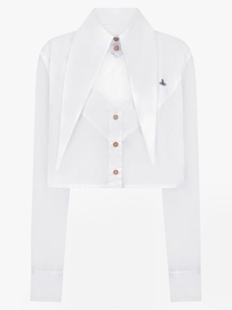 Vivienne Westwood CUT OFF HEART CROP SHIRT | WHITE