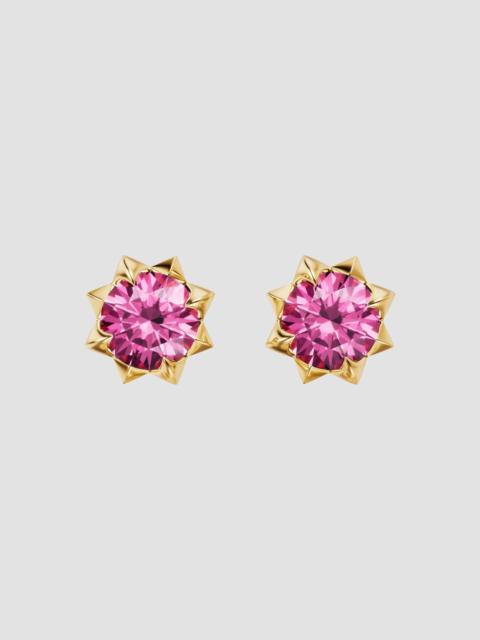 DAVID YURMAN Women's Petite Pave Stud Earrings in 18K Yellow Gold - Pink Sapphire
