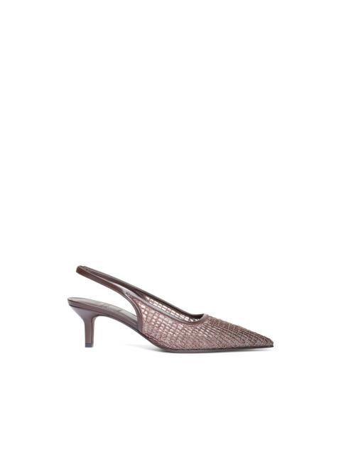 Brunello Cucinelli Monili-embellished mesh pumps