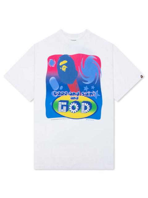 SAINT M×××××× SAINT M6 X BAPE GOD S/S TEE - WHITE