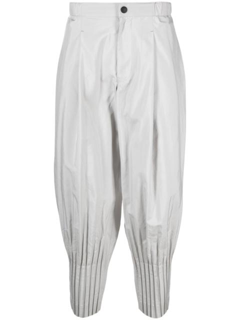 ISSEY MIYAKE Grey Pleated Tapered Trousers
