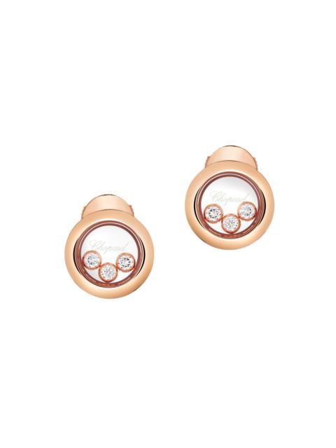 Chopard Women's Happy Diamonds 18K Rose Gold Stud Earrings - Pink Gold