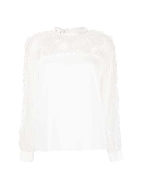 chantilly-lace long-sleeved blouse