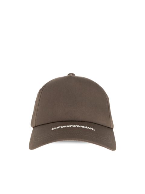 EMPORIO ARMANI embroidered cotton cap hat