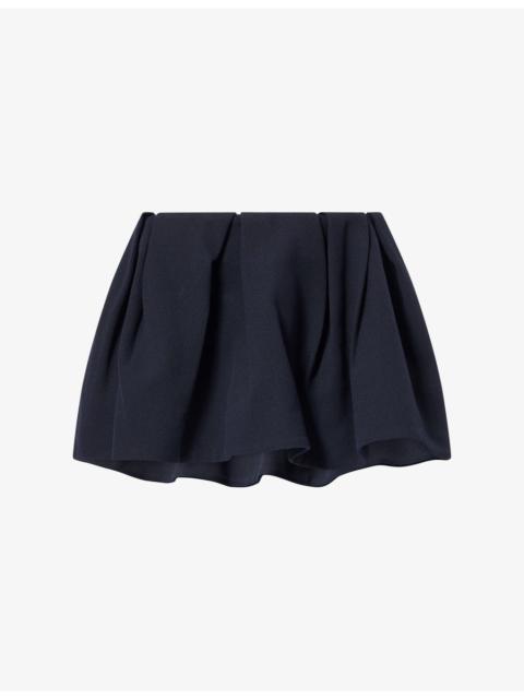 SHUSHU/TONG Gathered Pleated Wool Mini Skirt