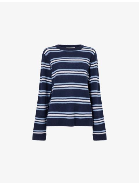 Reformation Striped Round-Neck Cashmere Jumper