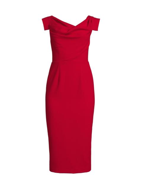 Black Halo Women's Jacqueline Stretch Crepe Midi-Dress - Bonfire