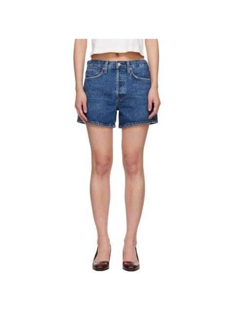 Blue Parker Long Denim Shorts