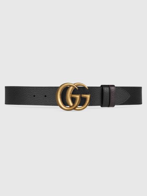 GUCCI Reversible leather belt with Double G buckle