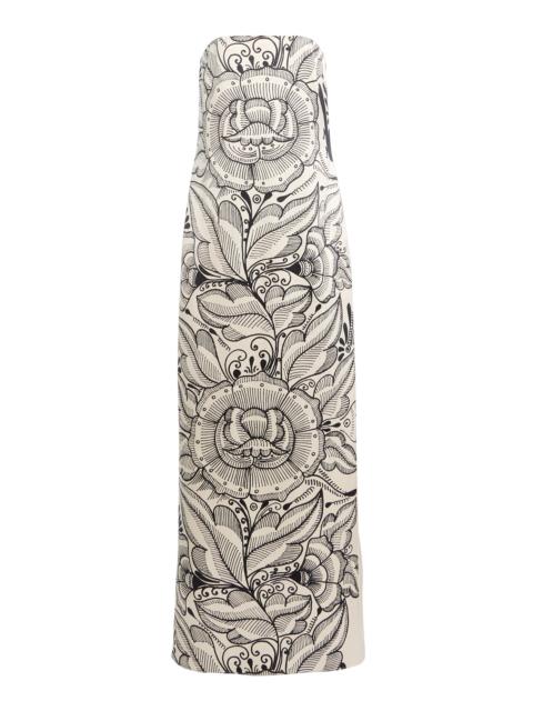 HEIRLOME x Rivera Exclusive Strapless Silk Maxi Dress multi