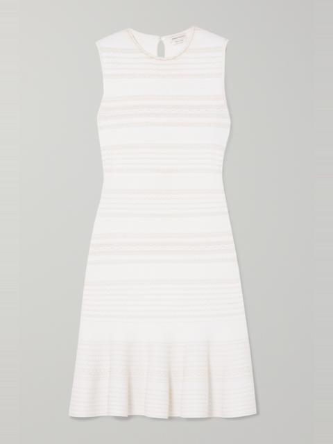 Alexander McQueen Ruffled cable-knit wool-blend mini dress