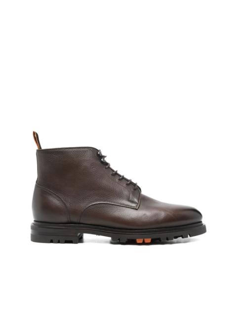 Santoni lace-up leather boots