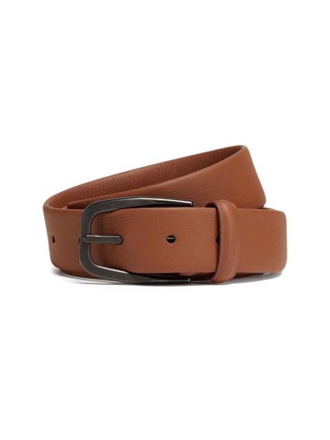 grained leather belt