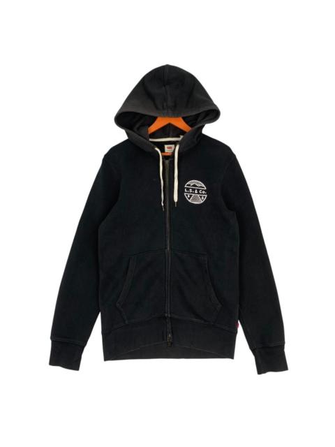 Levi's Vintage Levi's Black Zip Up Hoodie L S & Co Graphic