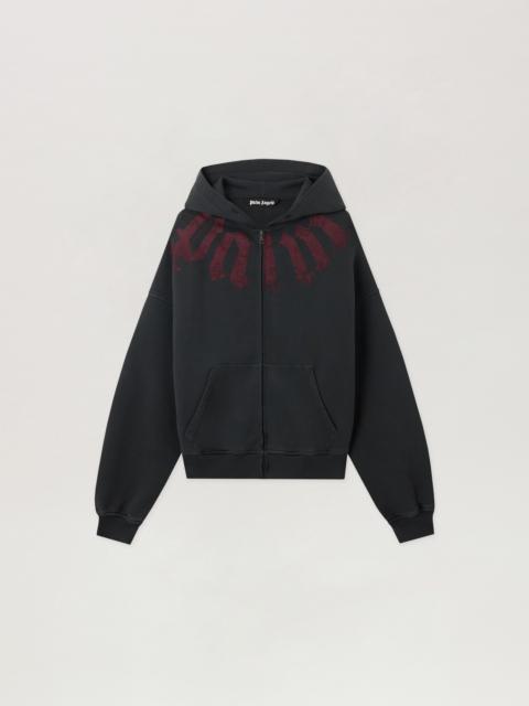 Palm Angels Big Neck Logo Zip Loose Hoodie