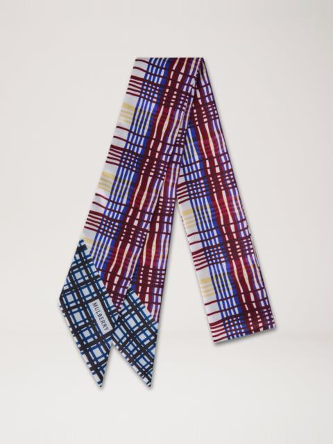 Mulberry Skinny Scarf - Carnival Check Amethyst & Butter Recycled Polyester