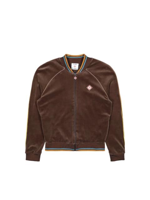 CASABLANCA VELOUR LOGO-PATCH VELOUR JACKET