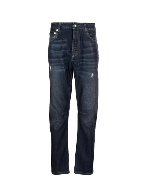 Brunello Cucinelli Distressed Denim Jeans "Dark Wash" BRUN214