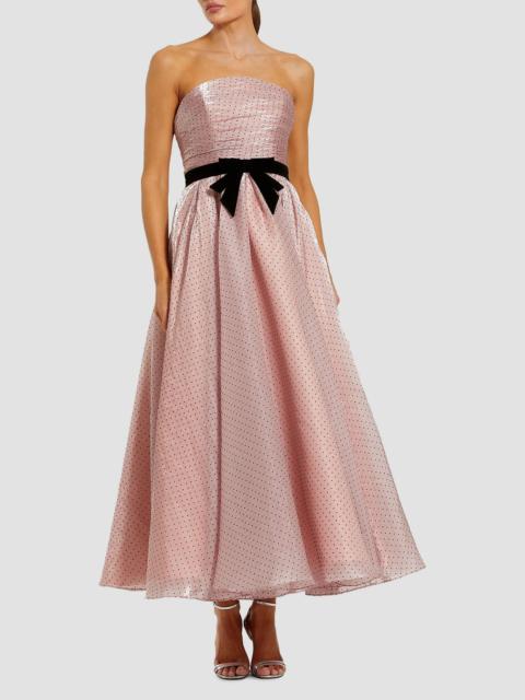 MAC DUGGAL Women's Polka Dot Strapless Organza Maxi Dress - Rose Pink