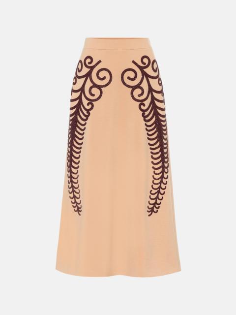 Prada Beaded wool pencil skirt