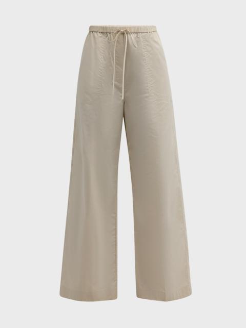 Totême High-Rise Wide-Leg Cotton Drawstring Trousers