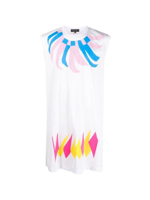 graphic-print long tank top