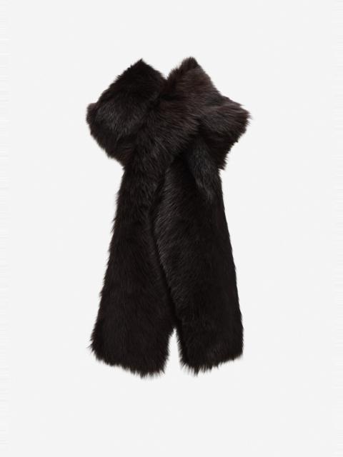 MAGDA BUTRYM Long fur scarf in dark brown