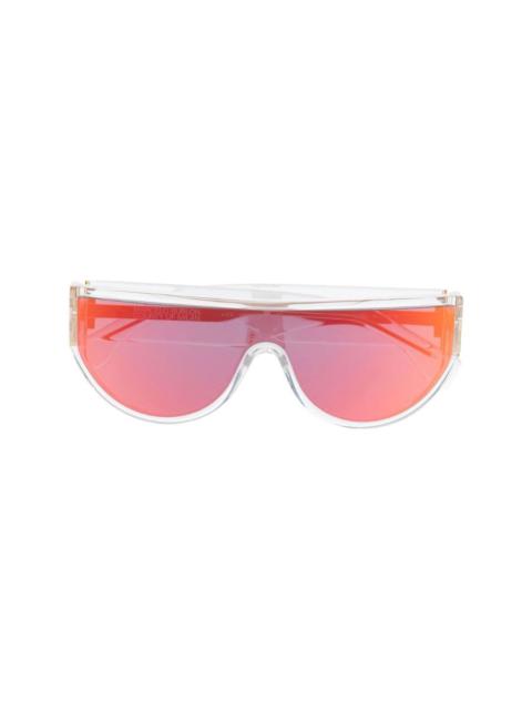 oversized frame mirrored sunglasses