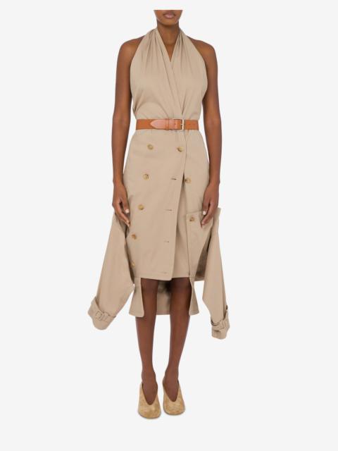 Moschino COTTON CANVAS DRESS WITH TRENCH DETAILS
