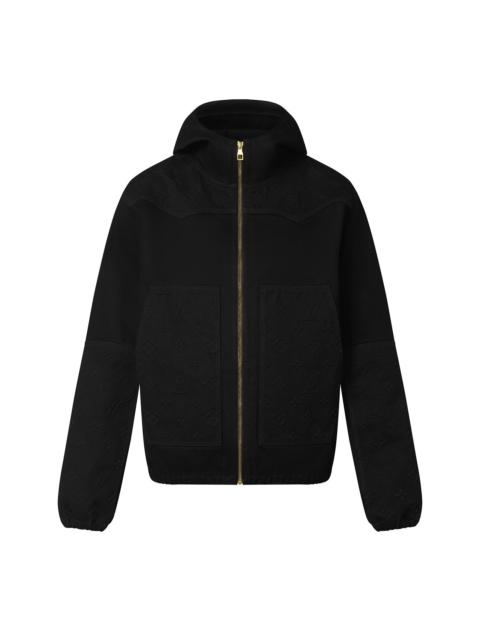 Louis Vuitton Monogram Detail Hooded Denim Jacket