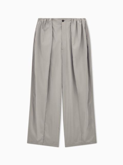 GIORGIO ARMANI TROUSERS OVERSIZED IN SOLID SUEDE-EFFECT SATEEN