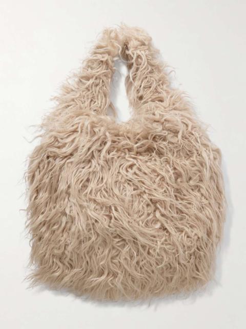 Faux shearling shoulder bag